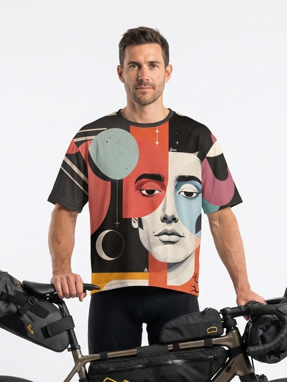 Koszulka rowerowa oversize z kieszeniami